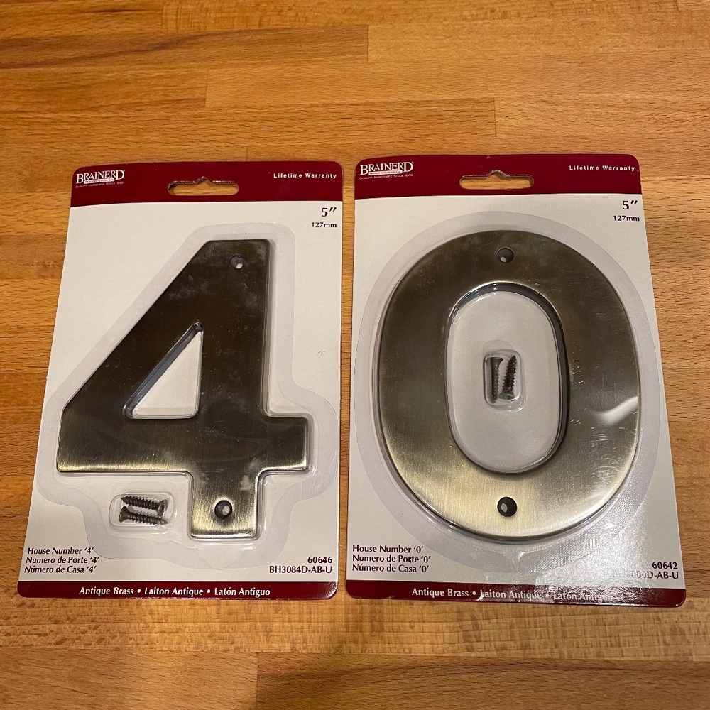 NWT Antique Brass House Numbers